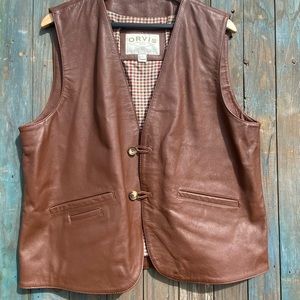 Orvis Leather Vest L